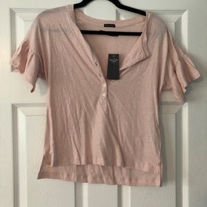 Abercrombie Pink Flutter Sleeve